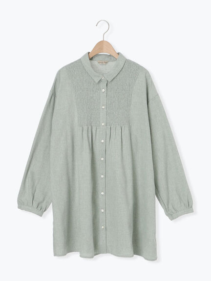 シャーリング切替チュニック（グレー/チャコールグレー/モカ/ミント）｜Samansa Mos2（サマンサ モスモス）通販