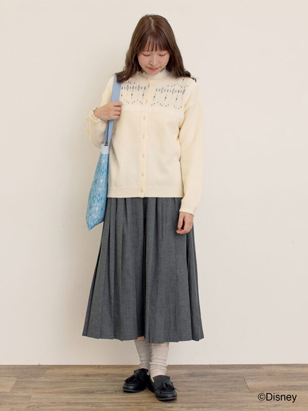 Disney】アナと雪の女王/レース切替カーディガン（チャコールグレー