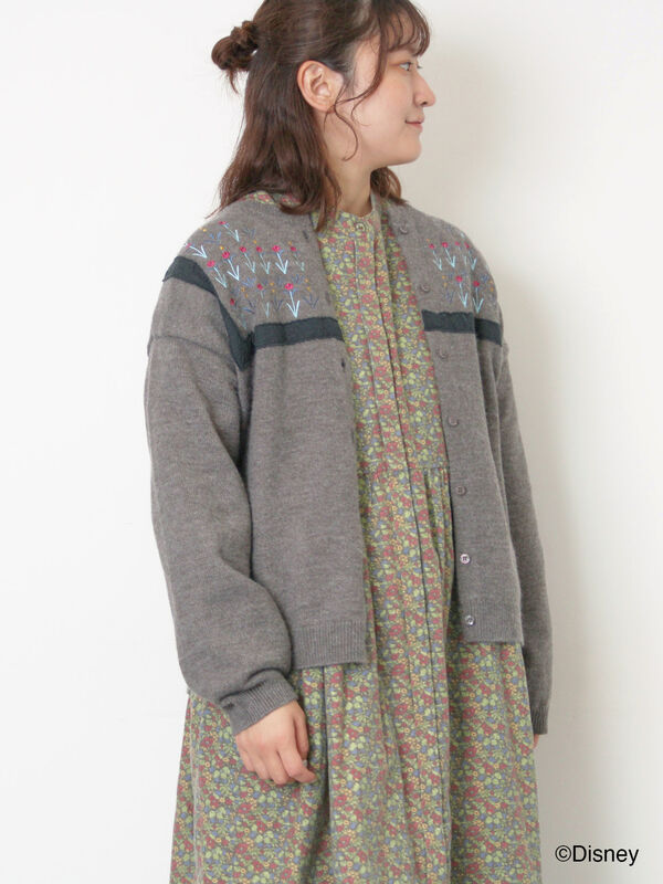 Disney】アナと雪の女王/レース切替カーディガン（チャコールグレー