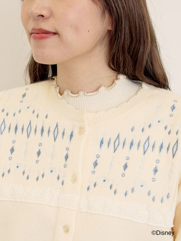 Disney】アナと雪の女王/レース切替カーディガン（チャコールグレー