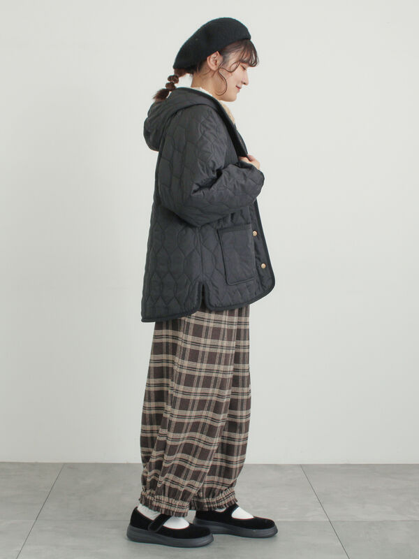 セール】 リバーシブルボアブルゾン（ブラック/グリーン/カーキ/キナリ