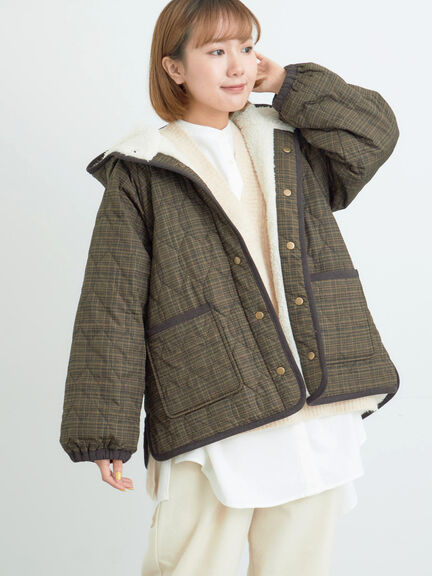 リバーシブルボアブルゾン（ブラック/グリーン/カーキ/キナリ）｜Samansa Mos2（サマンサ モスモス）通販