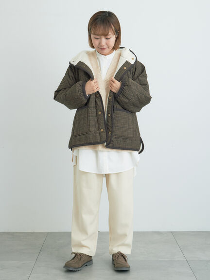 リバーシブルボアブルゾン（ブラック/グリーン/カーキ/キナリ）｜Samansa Mos2（サマンサ モスモス）通販