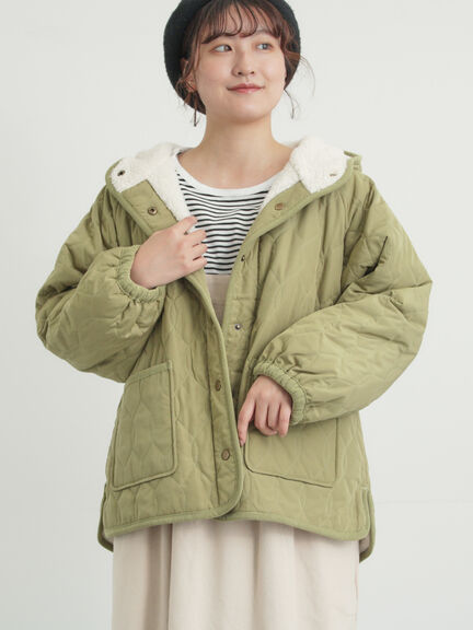 リバーシブルボアブルゾン（ブラック/グリーン/カーキ/キナリ）｜Samansa Mos2（サマンサ モスモス）通販