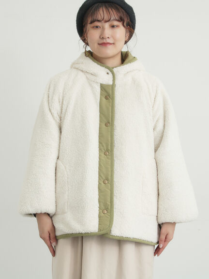 リバーシブルボアブルゾン（ブラック/グリーン/カーキ/キナリ）｜Samansa Mos2（サマンサ モスモス）通販