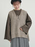 Vネックリブベスト（チャコールグレー/ベージュ/キナリ）｜Samansa Mos2（サマンサ モスモス）通販