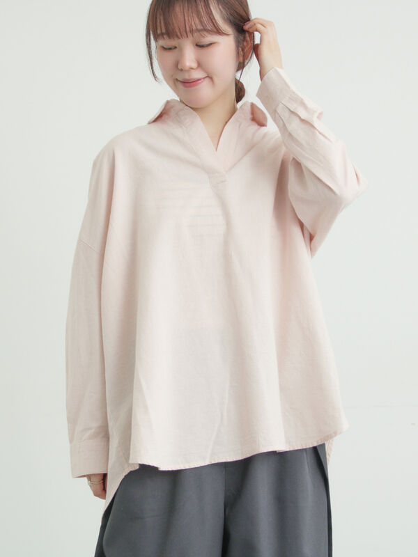Samantha Mosmos 長袖シャツ Fサイズ ピンクベージュ Samansa Mos2（サマンサモスモス） 長袖シャツ F ピンク レディース