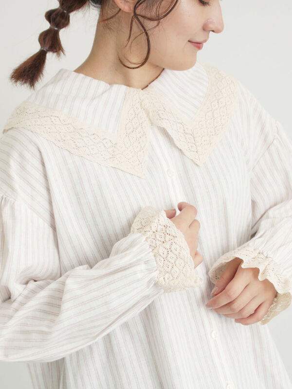 【2WAY】レースBig襟取り外しブラウス（オフホワイト/ブラック/モカ/ブルー）｜Samansa Mos2（サマンサ モスモス）通販