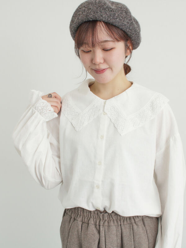 【2WAY】レースBig襟取り外しブラウス（オフホワイト）｜Samansa Mos2（サマンサ モスモス）通販