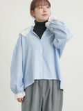 【2WAY】レースBig襟取り外しブラウス（ブルー）｜Samansa Mos2（サマンサ モスモス）通販