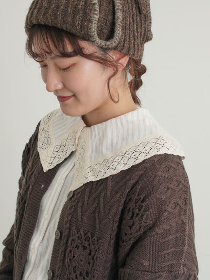 【2WAY】レースBig襟取り外しブラウス（オフホワイト/ブラック/モカ/ブルー）｜Samansa Mos2（サマンサ モスモス）通販