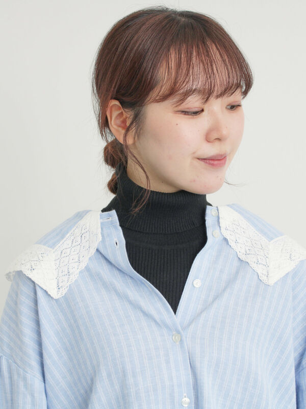 セール】 【2WAY】レースBig襟取り外しブラウス（オフホワイト