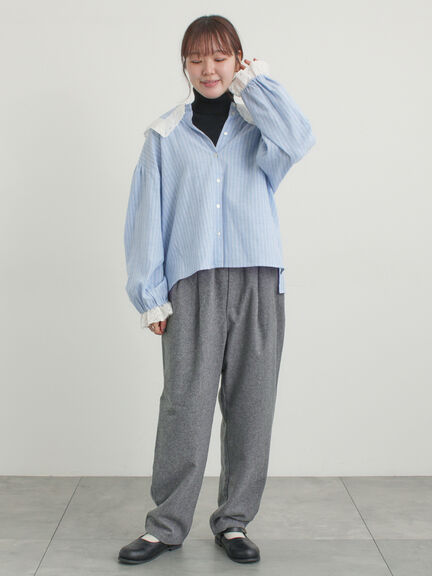 【2WAY】レースBig襟取り外しブラウス（オフホワイト/ブラック/モカ/ブルー）｜Samansa Mos2（サマンサ モスモス）通販