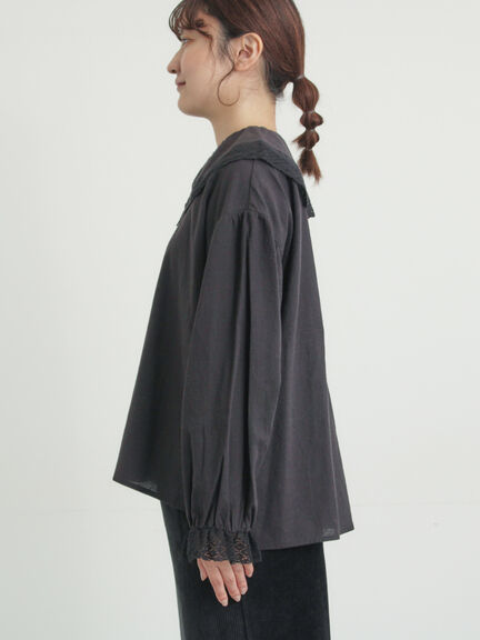 【2WAY】レースBig襟取り外しブラウス（オフホワイト/ブラック/モカ/ブルー）｜Samansa Mos2（サマンサ モスモス）通販