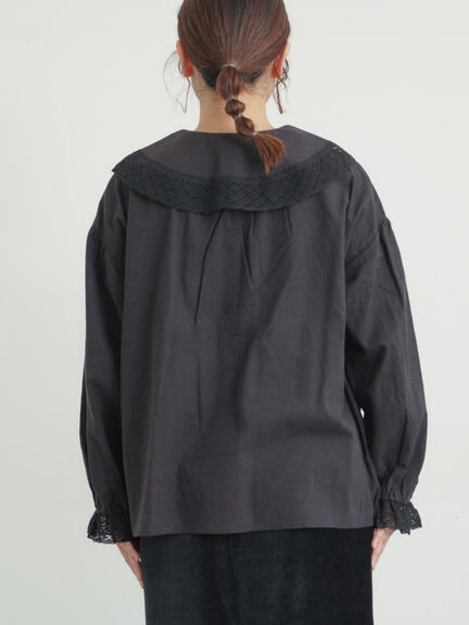 【2WAY】レースBig襟取り外しブラウス（オフホワイト/ブラック/モカ/ブルー）｜Samansa Mos2（サマンサ モスモス）通販