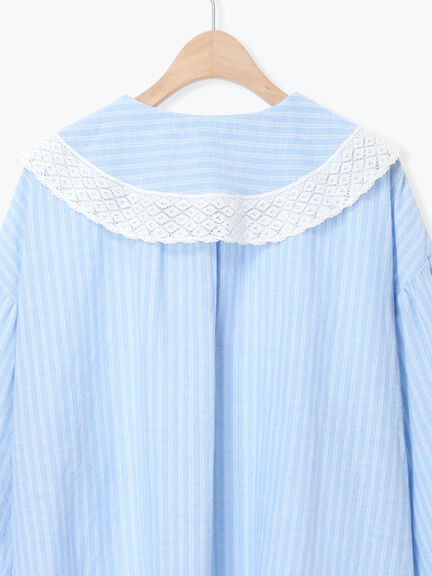 【2WAY】レースBig襟取り外しブラウス（オフホワイト/ブラック/モカ/ブルー）｜Samansa Mos2（サマンサ モスモス）通販