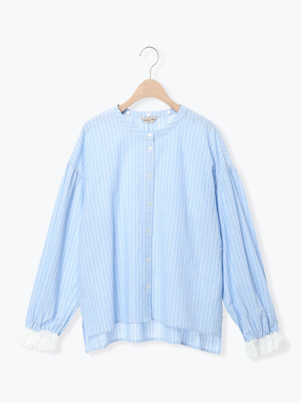 セール】 【2WAY】レースBig襟取り外しブラウス（オフホワイト