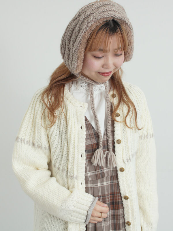 ラウンド切替ステッチ前後2WAYニット（オフホワイト）｜Samansa Mos2（サマンサ モスモス）通販