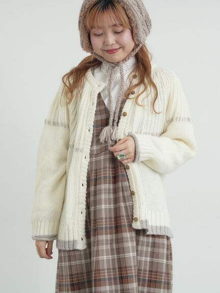 ラウンド切替ステッチ前後2WAYニット（オフホワイト/チャコールグレー/ベージュ）｜Samansa Mos2（サマンサ モスモス）通販