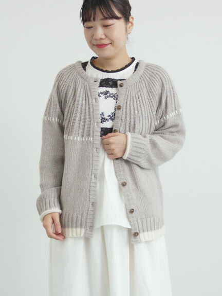 ラウンド切替ステッチ前後2WAYニット（オフホワイト/チャコールグレー/ベージュ）｜Samansa Mos2（サマンサ モスモス）通販