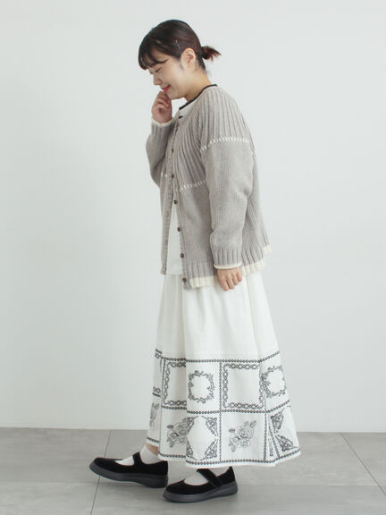 ラウンド切替ステッチ前後2WAYニット（オフホワイト/チャコールグレー/ベージュ）｜Samansa Mos2（サマンサ モスモス）通販