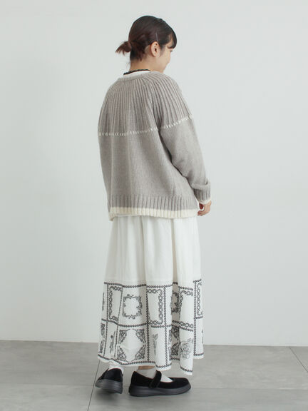 ラウンド切替ステッチ前後2WAYニット（オフホワイト/チャコールグレー/ベージュ）｜Samansa Mos2（サマンサ モスモス）通販