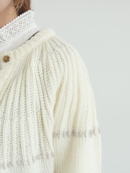 ラウンド切替ステッチ前後2WAYニット（オフホワイト/チャコールグレー/ベージュ）｜Samansa Mos2（サマンサ モスモス）通販