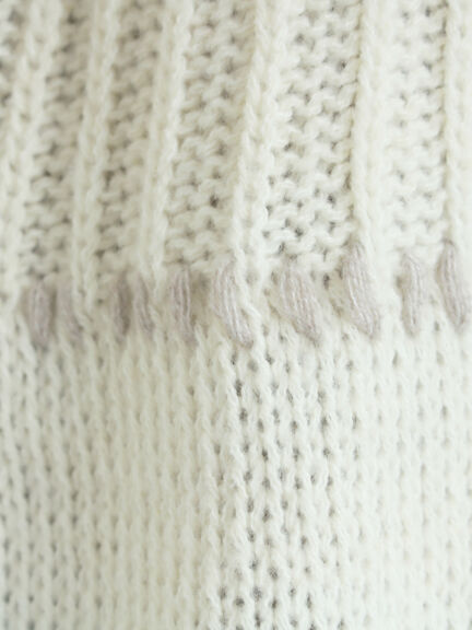 ラウンド切替ステッチ前後2WAYニット（オフホワイト/チャコールグレー/ベージュ）｜Samansa Mos2（サマンサ モスモス）通販