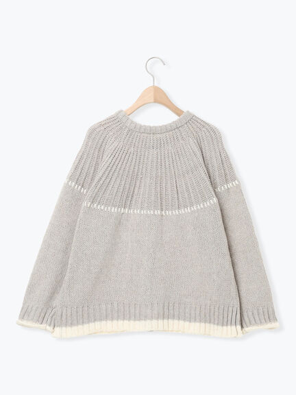 ラウンド切替ステッチ前後2WAYニット（オフホワイト/チャコールグレー/ベージュ）｜Samansa Mos2（サマンサ モスモス）通販