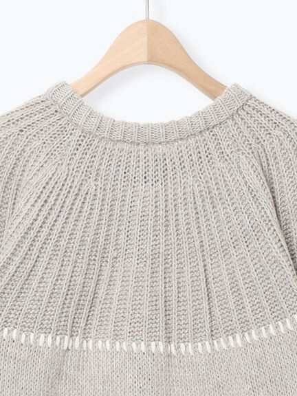 ラウンド切替ステッチ前後2WAYニット（オフホワイト/チャコールグレー/ベージュ）｜Samansa Mos2（サマンサ モスモス）通販