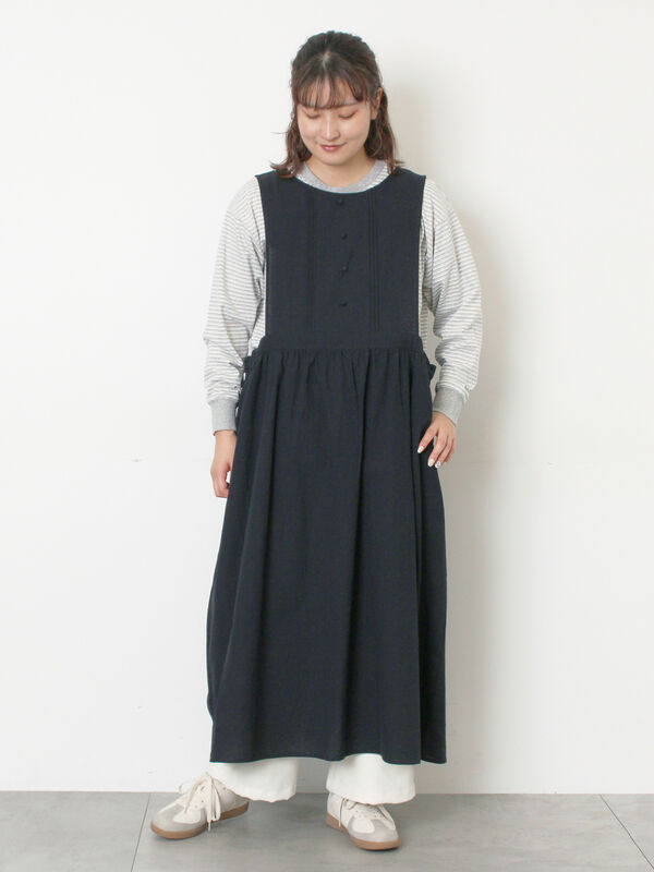 WEB限定】バックスリットジャンスカ（グレー/ブラック/ワンピース