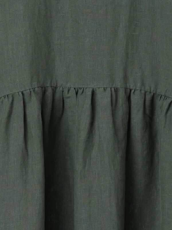 立川店/EC限定】リネンブロッサムワンピース（チャコールグレー/モカ