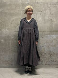 【立川店/EC限定】リネンエプロンワンピース（チャコールグレー）｜Samansa Mos2（サマンサ モスモス）通販