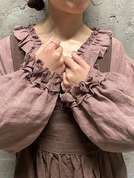 【立川店/EC限定】リネンエプロンワンピース（オフホワイト/チャコールグレー/ダークブラウン/プラム）｜Samansa Mos2（サマンサ モスモス）通販