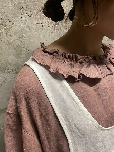【立川店/EC限定】リネンエプロンワンピース（オフホワイト/チャコールグレー/ダークブラウン/プラム）｜Samansa Mos2（サマンサ モスモス）通販