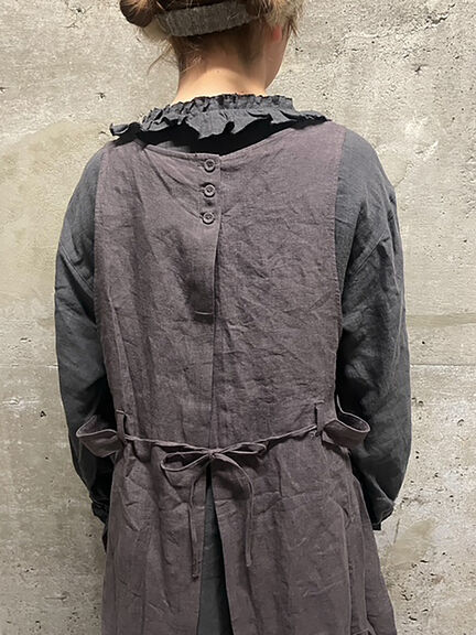【立川店/EC限定】リネンエプロンワンピース（オフホワイト/チャコールグレー/ダークブラウン/プラム）｜Samansa Mos2（サマンサ モスモス）通販
