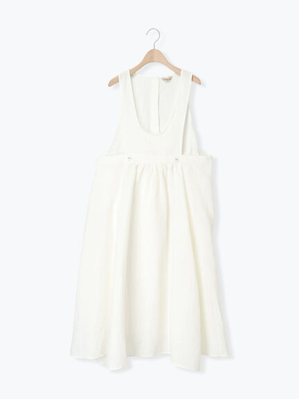 【立川店/EC限定】リネンエプロンワンピース（オフホワイト/チャコールグレー/ダークブラウン/プラム）｜Samansa Mos2（サマンサ モスモス）通販