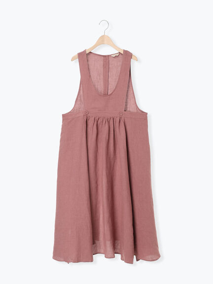 【立川店/EC限定】リネンエプロンワンピース（オフホワイト/チャコールグレー/ダークブラウン/プラム）｜Samansa Mos2（サマンサ モスモス）通販