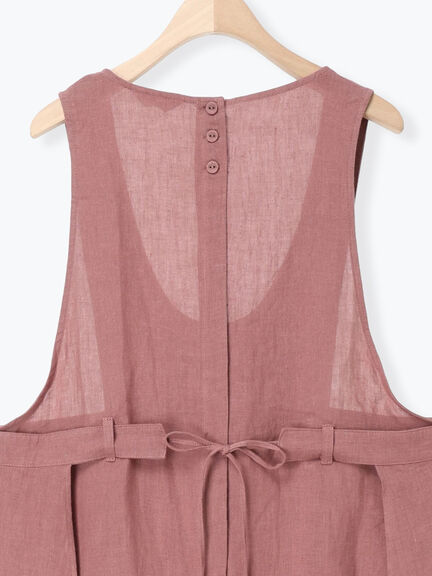 【立川店/EC限定】リネンエプロンワンピース（オフホワイト/チャコールグレー/ダークブラウン/プラム）｜Samansa Mos2（サマンサ モスモス）通販