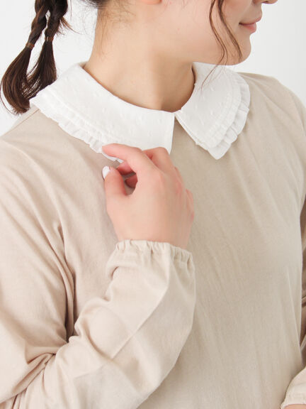 ドビーフリル襟カットソー（オフホワイト/ブラック/ベージュ）｜Samansa Mos2（サマンサ モスモス）通販