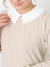 ドビーフリル襟カットソー（オフホワイト/ブラック/ベージュ）｜Samansa Mos2（サマンサ モスモス）通販