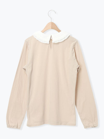 ドビーフリル襟カットソー（オフホワイト/ブラック/ベージュ）｜Samansa Mos2（サマンサ モスモス）通販