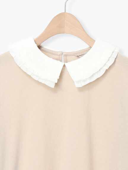 ドビーフリル襟カットソー（オフホワイト/ブラック/ベージュ）｜Samansa Mos2（サマンサ モスモス）通販