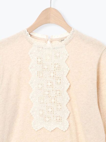 パーツレース貼りカットソー（オフホワイト/ブラック/ベージュ）｜Samansa Mos2（サマンサ モスモス）通販