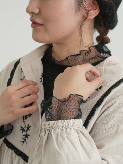 ドットチュール切り替えカットソー（オフホワイト/グレー/ブラック）｜Samansa Mos2（サマンサ モスモス）通販