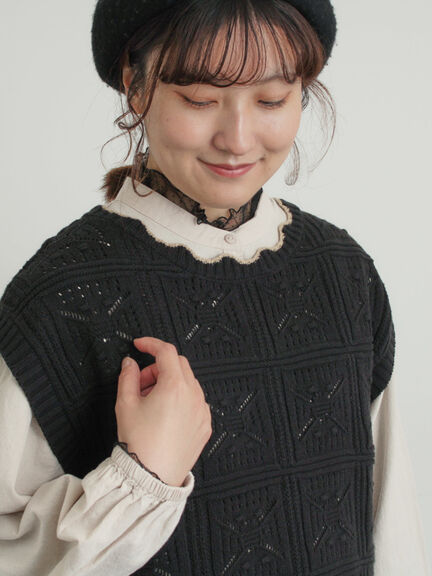 ドットチュール切り替えカットソー（オフホワイト/グレー/ブラック）｜Samansa Mos2（サマンサ モスモス）通販