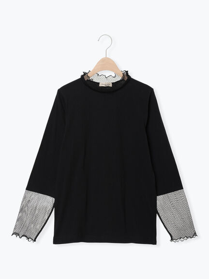 ドットチュール切り替えカットソー（オフホワイト/グレー/ブラック）｜Samansa Mos2（サマンサ モスモス）通販