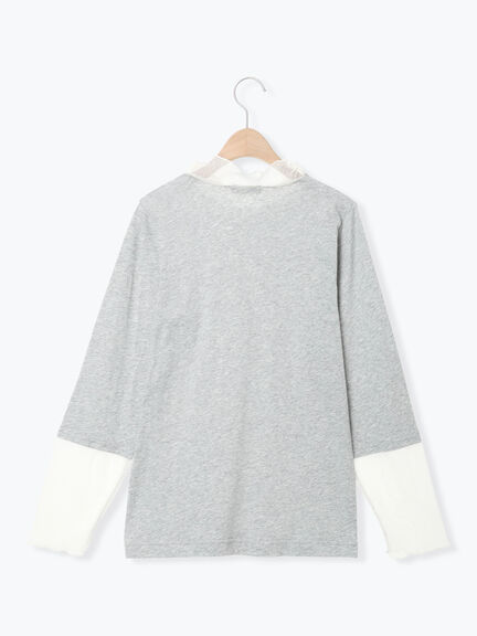 ドットチュール切り替えカットソー（オフホワイト/グレー/ブラック）｜Samansa Mos2（サマンサ モスモス）通販