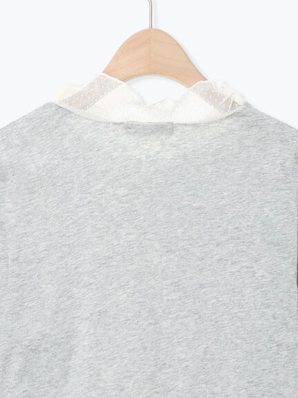 ドットチュール切り替えカットソー（オフホワイト/グレー/ブラック）｜Samansa Mos2（サマンサ モスモス）通販