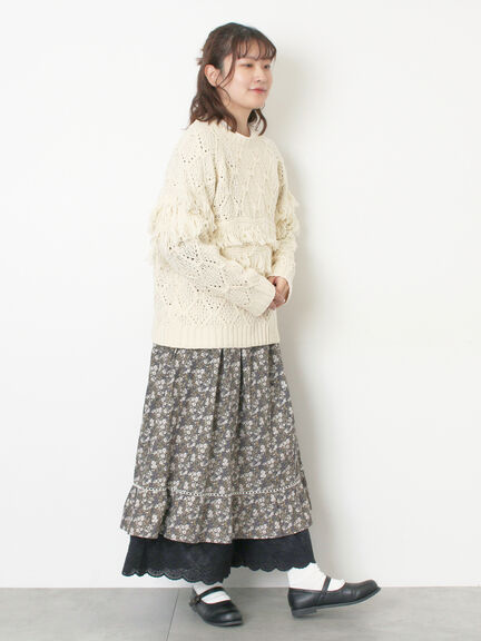 【WEB限定】レースペチパンツ（オフホワイト/ブラック）｜Samansa Mos2（サマンサ モスモス）通販